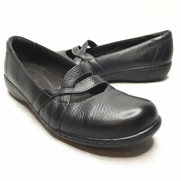 Clarks Shoes Slip On Comfort Black Criss Cross Career Poshmark